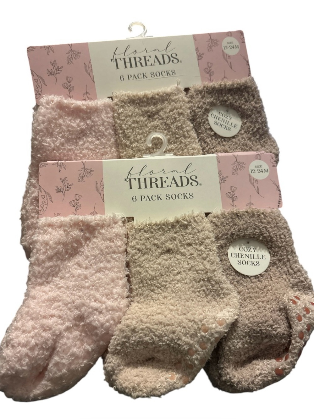 floral THREADS Cozy Chenille Baby Socks - 12 pairs